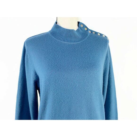 Parisian Works Pullover Top Women's Large Blue 3/4 Sleeves Crew Neck - Picture 3 of 9